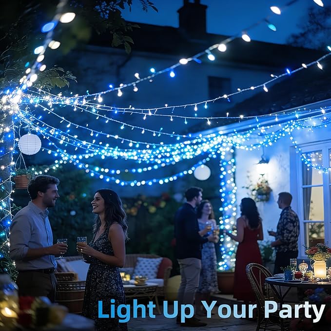 750 LED 240FT Christmas String Lights Outdoor with 12 Lighting Modes Green Wire Christmas Lights with Timer &amp Dimmable Waterproof Plug in Fairy Lights for Room Party Home Patio Xmas Blue &amp