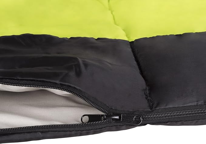 Outdoor Sleeping Bag - 2-Season Otter Tail Sleeping Bag with Carrying Bag - for Camping Sleepovers and Festivals by Wakeman (Neon Green)