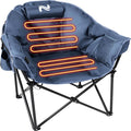 Slsy Heated Camping Chair Oversized Outdoor Portable Heated Folding Chair Heavy Duty 500 lbs Support Padded Seat for Outdoor Sports Camping Patio and Picnics(Celadon)