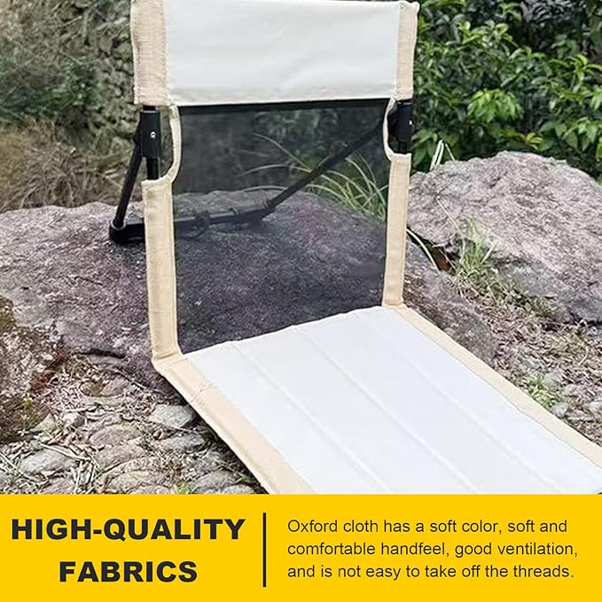 Beach Mat Lounge Chair Folding Beach Lounger with Breathable Mesh Backrest Lightweight Floor Chair for Swimming Pool Camping Fishing Hiking Travel(Black)