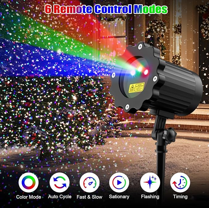 Fimilo Firefly Laser Light Projector RGB Christmas Laser Landscape Lights Outdoor Waterproof Firefly Light Projector with Remote12 Moving Effect Timer 2 Installation for Wedding Party Holiday