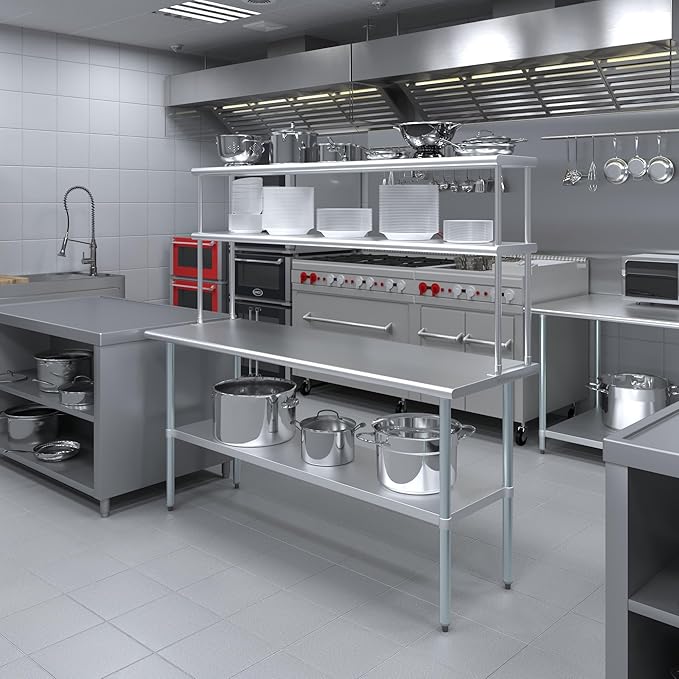 AmGood Double OverShelf Stainless Steel NSF - Many (72 Long x 12 Deep)