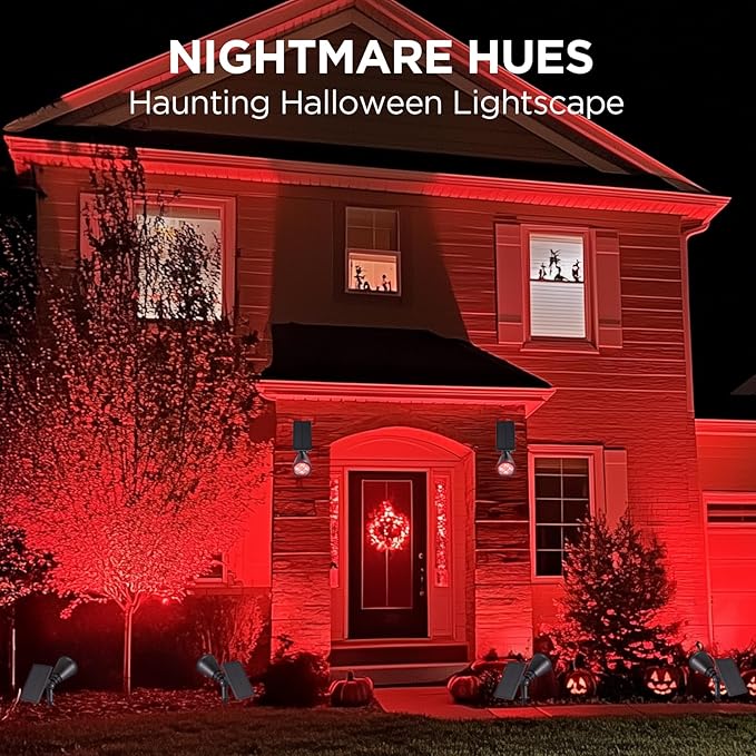 InnoGear Solar Lights Outdoor Waterproof Christmas Halloween Solar Garden Light for Outside Yard Landscape Lighting Pathway Spot Lights Spotlight Wall Light Auto On/Off 2 Pack (Red and Green Light)