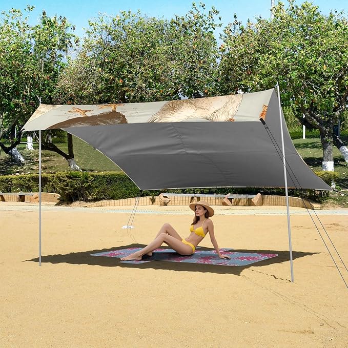 Beach Tent Sun Shelter Chicken Butterfly Lightweight &amp Easy Setup Beach Shade Canopy for Camping Fishing