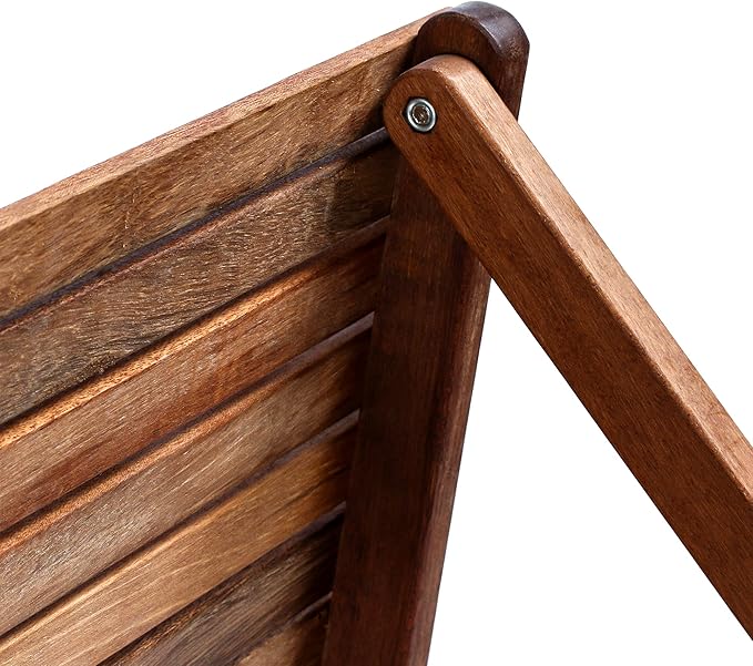 BYER OF MAINE Pangean Folding Wooden Side Table – 22 L x 20 W x 20 H Folding Ash Wood Table for Patio Porch Balcony Camping &amp Garden Use
