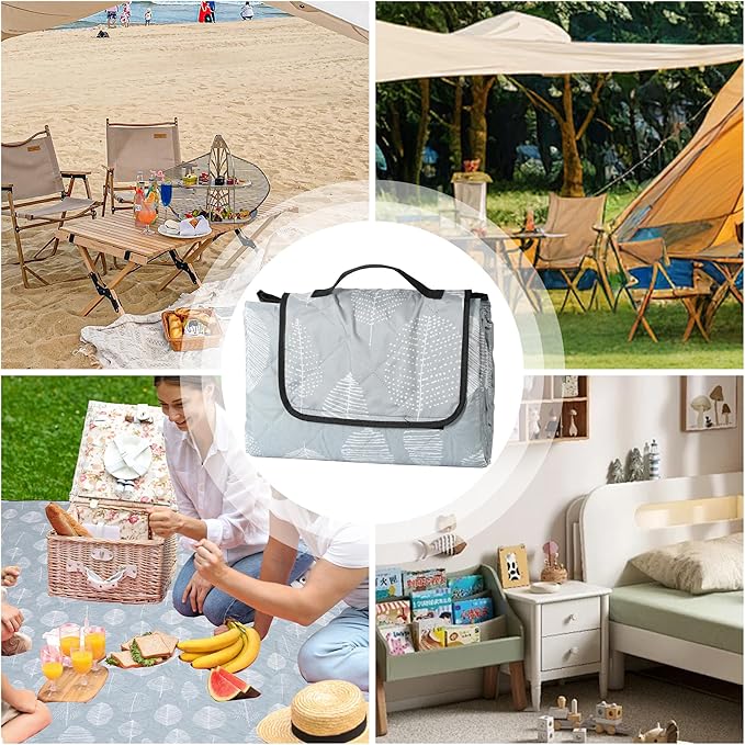 Dimatic Cute Picnic Blankets 78x78 Extra Large Beach Blankets Waterproof Sand Proof Foldable Portable for Outdoor Family Camping