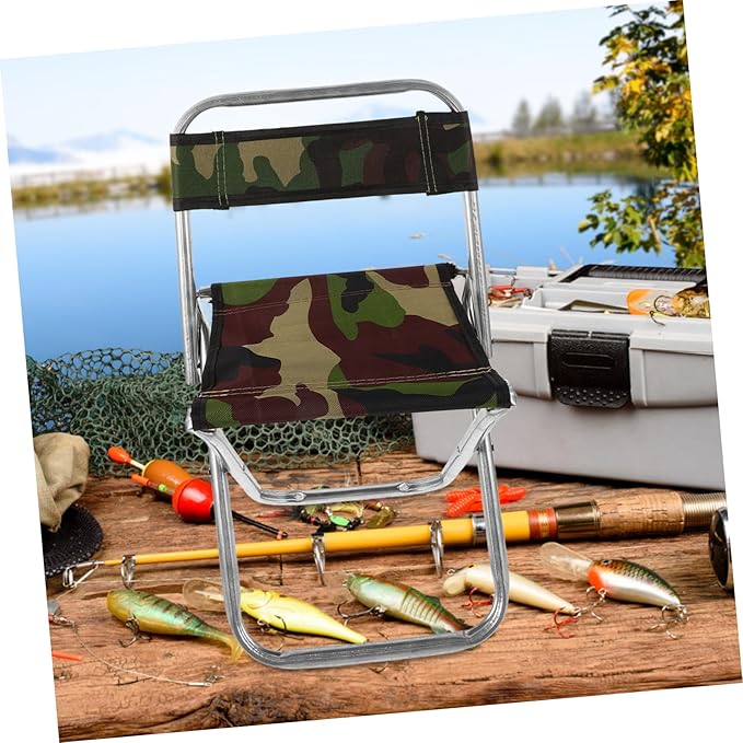 BESPORTBLE Camping Seat Portable Folding Chair Metal Frame Fishing Stool Compact for Storage