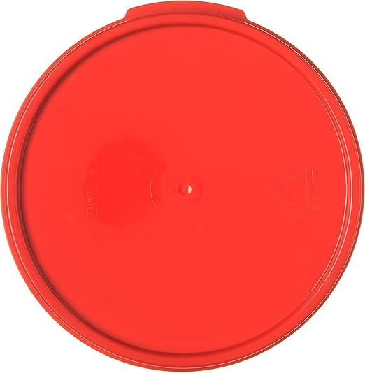 Carlisle FoodService Products Storplus Round Food Storage Container Lid with Stackable Design for Catering Buffets Restaurants Polypropylene (Pp) 6 To 8 Quarts Red (Pack of 12)