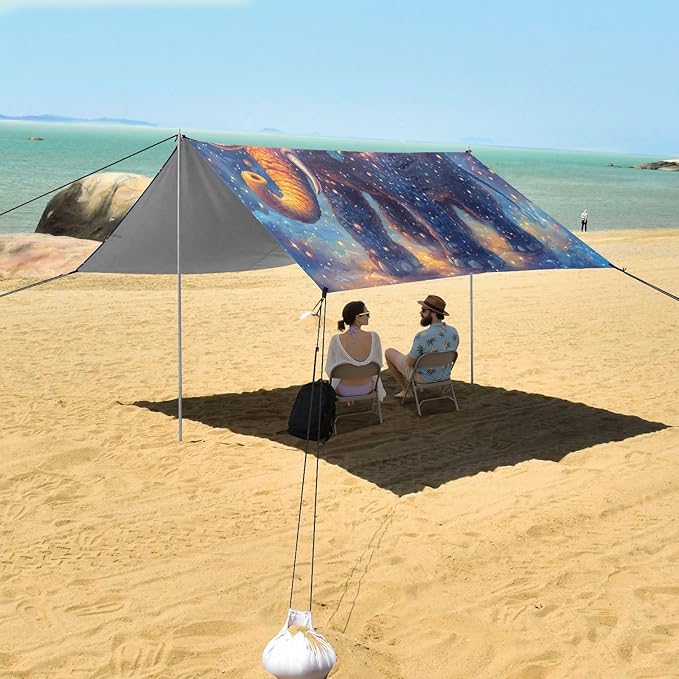 Camping Sun Shelters Mystical Cosmic Elephant Beach Canopy 126 * 110.2in
