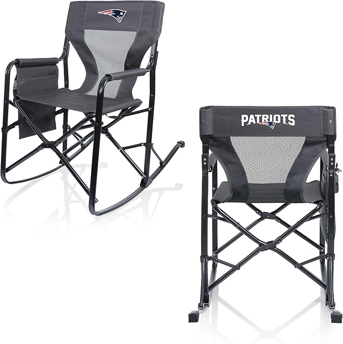 Picnic TIME NFL Woodland Rocking Camping Chair with Storage Caddy Camp Chair for Adults