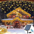 320LED Solar Christmas Lights Outdoor Waterproof Christmas Decorations Lights 29.5ft 60 Drops8 Modes Solar Powered Rechargeable Fairy Lights for Party HolidayWedding Decorations (Warm White)