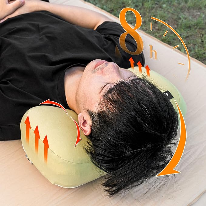 HIKEMAN Camping Memory Foam Pillow - Ultralight Washable Camping Essentials Backpacking Travel Pillow for Outdoor Camp Sport Airplanes Hiking(Wathet)