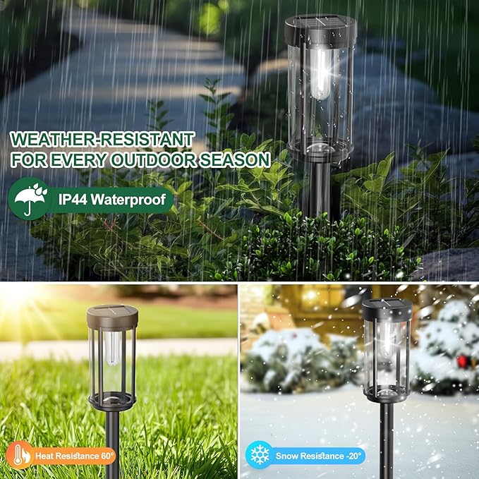16 Pack Solar Lights Outdoor Waterproof for Garden Walkway Pathway Lawn Yard Decorative Modern Landscape Lighting. (Cool White Light 16)