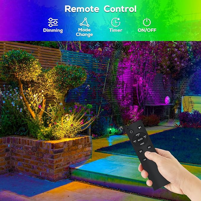 ZYAN 8 Pack Smart Landscape Lights Color Changing Landscape Spotlights App Control &amp Remote Control Compatible with Alexa