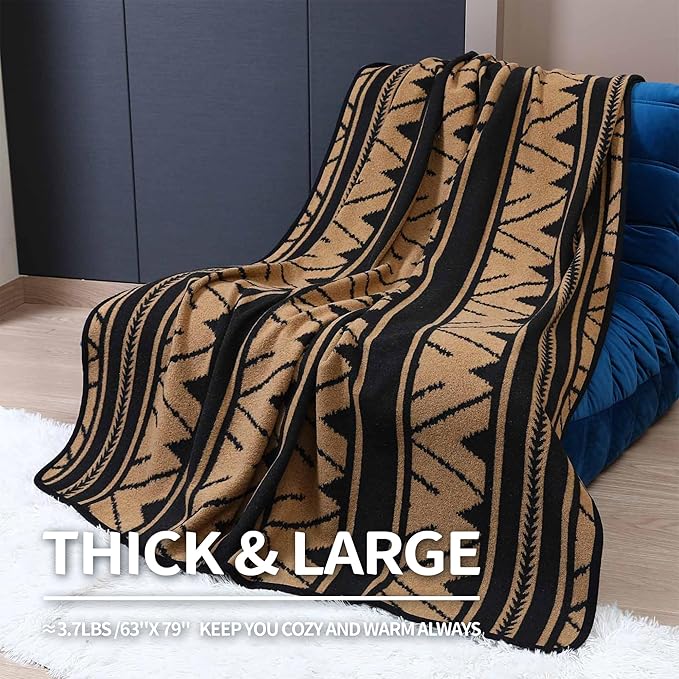 ACUSHLA Merino Wool Camp Blanket - Soft Warm Thick Washable Large Outdoor Camping Travel Throw Blanket All Weather Sierra Khaki 79 x63