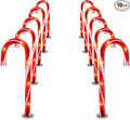 Candy Cane Lights - 10 Pack Candy Cane Pathway Lights 10 Christmas Candy Cane Light Red Outdoor Candy Cane Christmas Decor for Walkway Driveway Sidewalk Garden Xmas Path Stake Light Markers