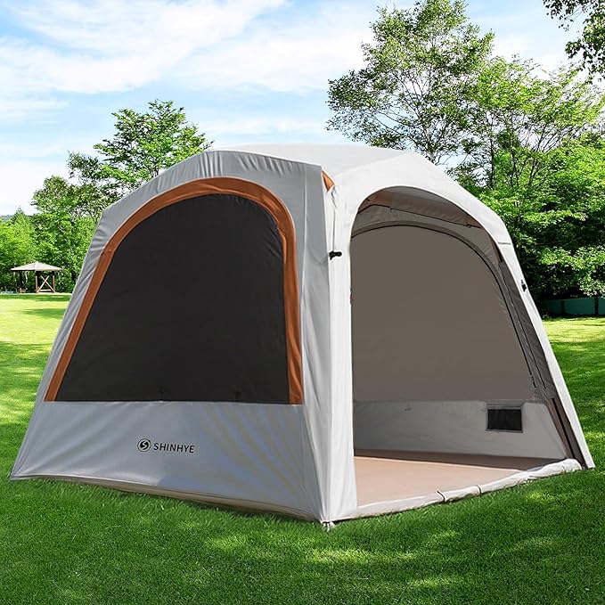 Inflatable Tent for Camping Large Blow Up Tents Glamping 4-8 Person House 4 Season Air with Pump Easy Set up Waterproof Outdoor Oxford