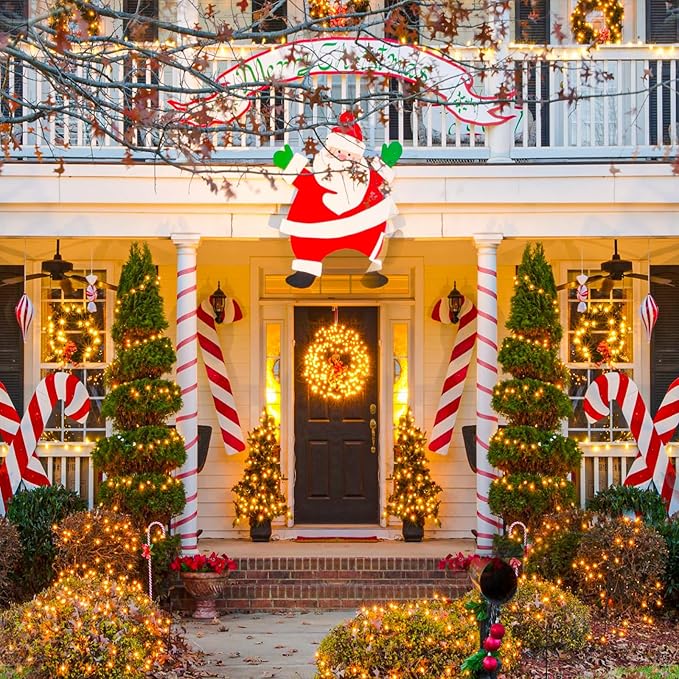 2 Pack Christmas Lights Outdoor Total 200FT 600LED String Lights for Outside Waterproof with 8 Modes Warm White Fairy Twinkle Lights Green Wire for Indoor Room Patio Garden Party Holiday Decorations