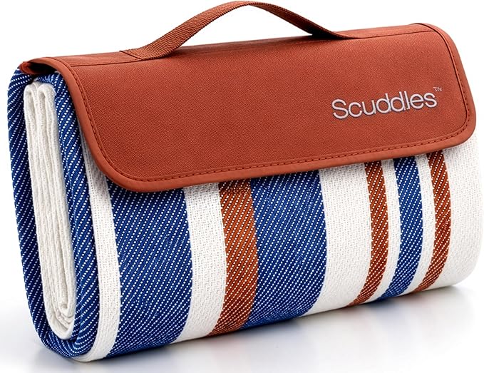 scuddles Extra Large Picnic Blanket – 80 x 80 Waterproof Outdoor Mat with Soft Dual-Layer Comfort Foldable Sand-Free Travel Rug for Beach Camping Lawn &amp Parks
