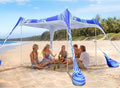 2PM SPORTS Beach Tent Canopy with UPF50+ UV Protection Outdoor Large Beach Sun Shade Shelter for Family Picnic Camping Travel Shore Fishing 8 Sandbags Sand Shovel (Areca Palm 10x10 FT)