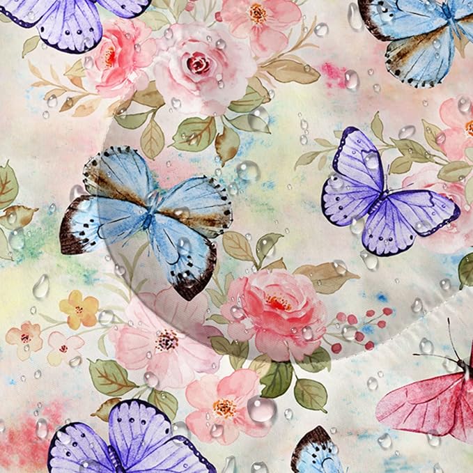 Kids Sleeping Bag for Boys GirlsButterfly Flowers Print-Lightweight Warm Portable Outdoor Indoor-Waterproof Cold Weather Resistant Sleeping Bag for Camping Hiking(Flowers)
