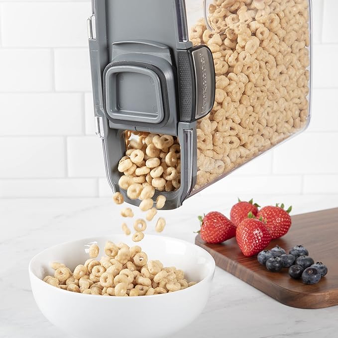 Progressive International ProKeeper+ Clear Plastic Airtight Food Baker's Kitchen Storage Organization Container Canister Set with Magnetic Accessories 2- Piece Set (Cereal 4.2-Quart)
