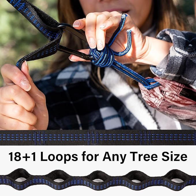 Kootek Camping Hammock Portable Hammocks with Tree Straps &amp Attached Carry Bag Camping Essentials Gear Perfect for Outside Indoor Hiking Beach Backpack Travel