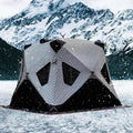 Pop-Up Portable Ice Fishing Tent with Carry Bag Insulated Ice Fishing Shelter with Two Doors &amp Six Windows 3-4 Person