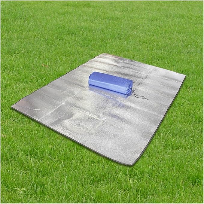 Aluminium Sleeping Mat Waterproof Camping Mat Moisture-Proof Aluminum Foil Mat 78x78in Outdoor Floor Mat with Storage Bag