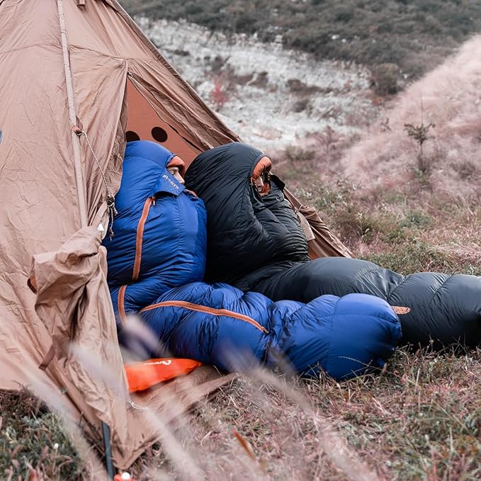Down Backpacking Sleeping Bag 680FP. Cold Weather Sleeping Bag 0°F-32°F (Multiple Temperature Options) XL Large 4 Season Sleeping Bag for Adults Camping Hiking Mountaineering.