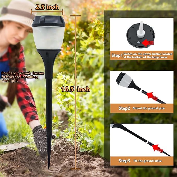 Swingers Solar Lights OutdoorSolar Torch Lights with Flickering FlameWaterproof Outdoor Garden Light for ChristmasGarden Landscape Path Yard Patio (8 Black)