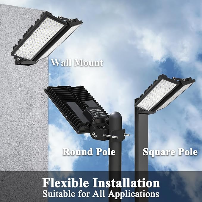 200W LED Flood Light Outdoor 28000LM Stadium Lights Outdoor LED 6500K Parking Lot Light IP67 Waterproof Street Lights Adjustable Angle Arena Lighting for Garden Court