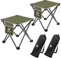 Opliy Camping Stool 2 PackPortable Folding Stool for Outdoor Gardening and Beach Hiking FishingFoot Stool with Carry Bag (Green)