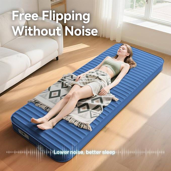 Sleeping Pad for Camping Self Inflating 4 Ultra-Thick Memory Foam Camping Mat with Built-in Electric Pump 9.5 R-Value Insulated Air Mattress Sleeping Pads for Car Travel Tent Cot