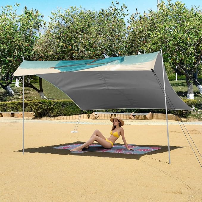 Capybara Umbrella Camping Sun Shelter Beach Tent Portable Beach Sun Shade Outdoor Canopy for Camping Trips Fishing Picnic