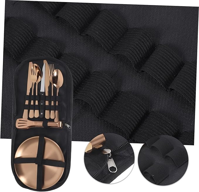 STOBAZA 1Set Stainless Steel Camping Utensil with Case Portable Travel Cutlery for Outdoor Dining Picnic and Camping Easy to Clean Stylish Design for Complete