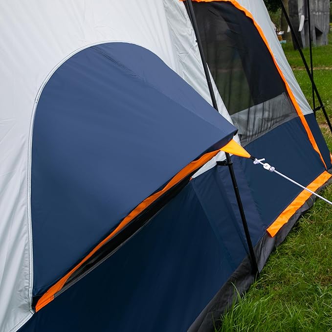 KTT Extra Large Tent 10-12-14 Person(A)Family Cabin Tents2 Rooms3 Doors and 3 Windows with MeshStraight WallWaterproofDouble LayerBig Tent for OutdoorPicnicCampingFamily Gathering