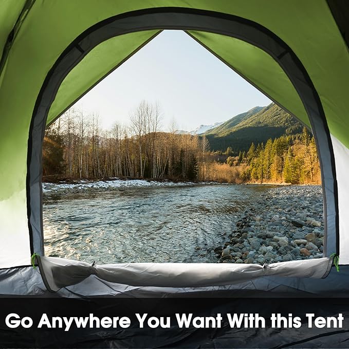 MOON LENCE Pop Up Tent 3-4 Person 60s Instant Setup Camping Tent with 2 Doors Water-Resistant &amp Windproof Dome Tent for Car Camping Backyard Traveling