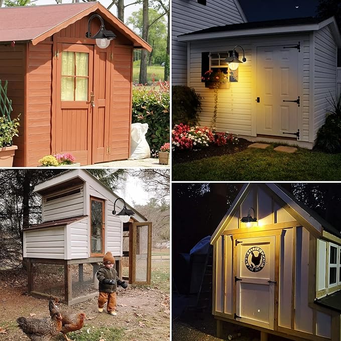 Aqonsie Solar Barn Lights with 3 Lighting Modes &amp Motion Sensor Rustic Vintage Solar Shed Light Waterproof Outdoor Wall Light for Barn Shed Chicken Coop Porch