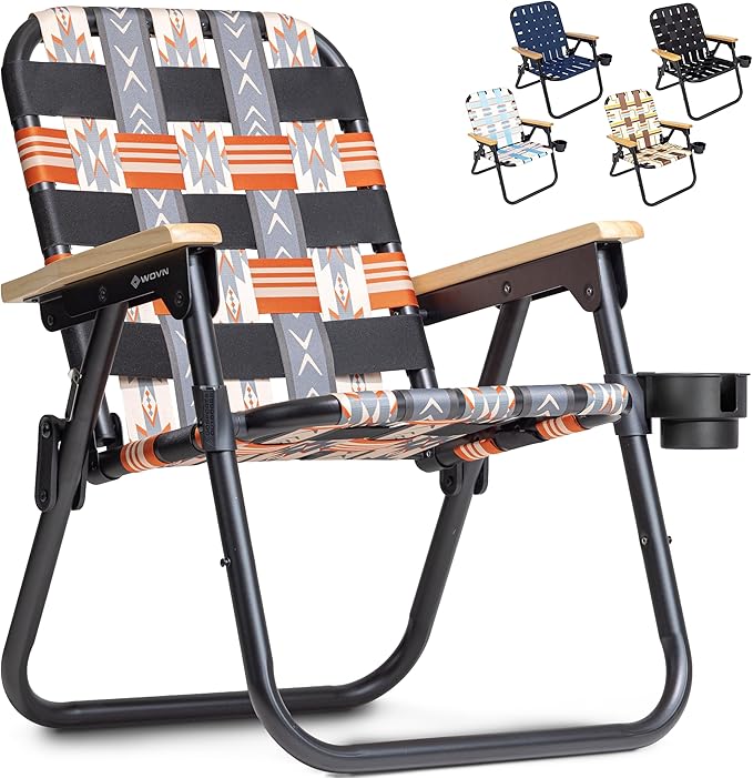 GoSports WOVN Beach Backpack Chair - 9 Styles Available - Premium Folding Camping Chair