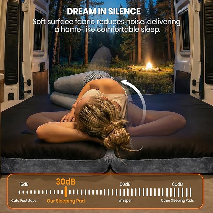 Self Inflating Sleeping Pad with Electric Pump 4 Ultra-Thick Foam Sleeping Mats for Camping with Built-in Pillow 9.5 R-Value 4 Season Camping Mattress Pad for Cot Truck Car Home