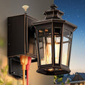 Gleamz Outdoor Wall Light with GFCI Outlet ORB Dusk to Dawn Outdoor Lighting Patio Lights Outside Waterproof Anti-Rust Exterior Lighting Fixtures Wall Mount for Garden Front Door E26 Base