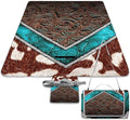 Vintage Satin Graphic Parchment Fluff Design Waterproof Outdoor Picnic Blanket Sandproof Beach Mat for Camping Hiking Grass Travelling