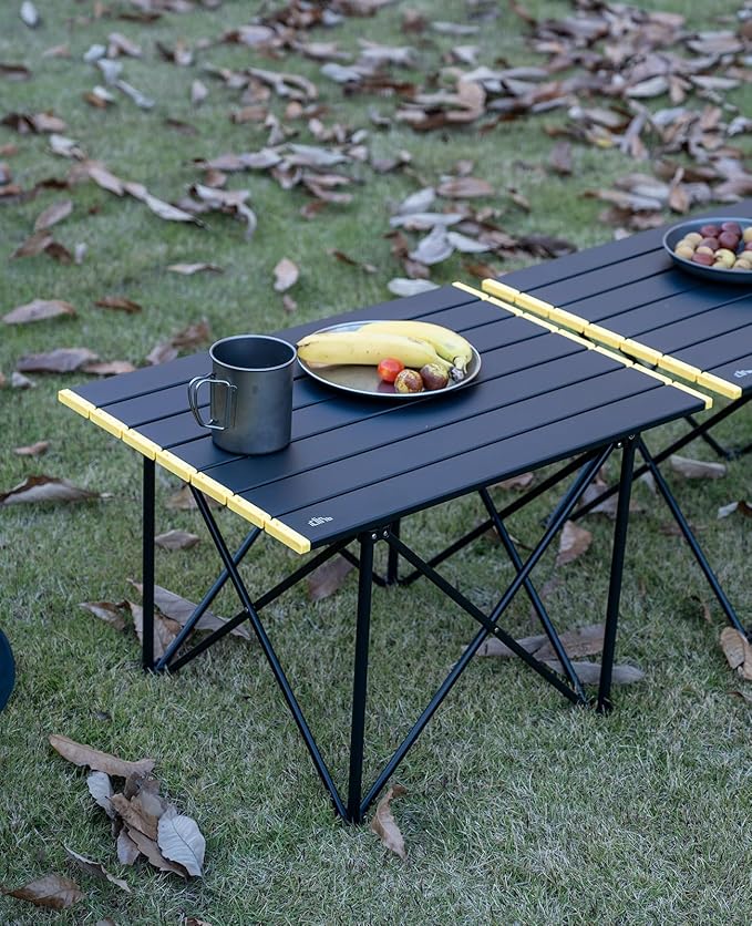 iClimb Ultralight Compact Camping Folding Table with Carry Bag (Reinforced Green - L)