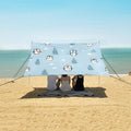 Bolaz Beach Canopy Tent Sun Shade9'×10.5' Large Family Beach Shade UPF50+- Outdoor Shade for Camping Trips FishingPenguin Pattern