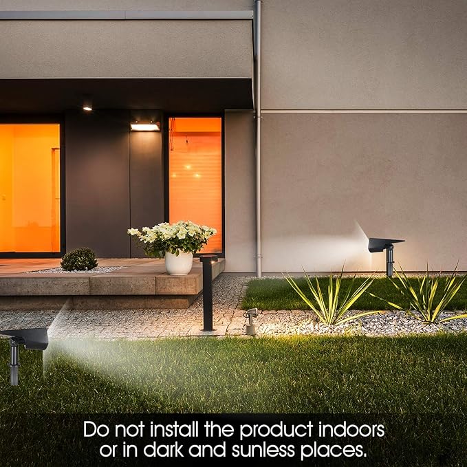 WBM Smart Solar Spot Lights OutdoorIP65 Waterproof 20 LEDs Solar Landscape Spotlights Solar Powered Wall Lights Best for Gift | 2Pcs | Black (Pack of 1)