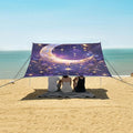 ALAZA Luxurious Moon Alchemy Beach Tent Sun Shelter UPF50+ Protection Beach Shade Canopy w/ 4 Sandbags for Outdoor Camping Fishing Backyard Fun Picnic 10x9 ft
