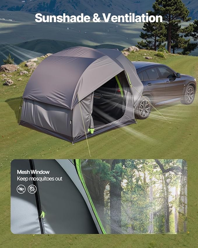 VEVOR SUV and Pickup Truck Camping Tents Waterproof Double Layer Design with Carry Bag Accommodates 2-9 Persons for Outdoor Activities