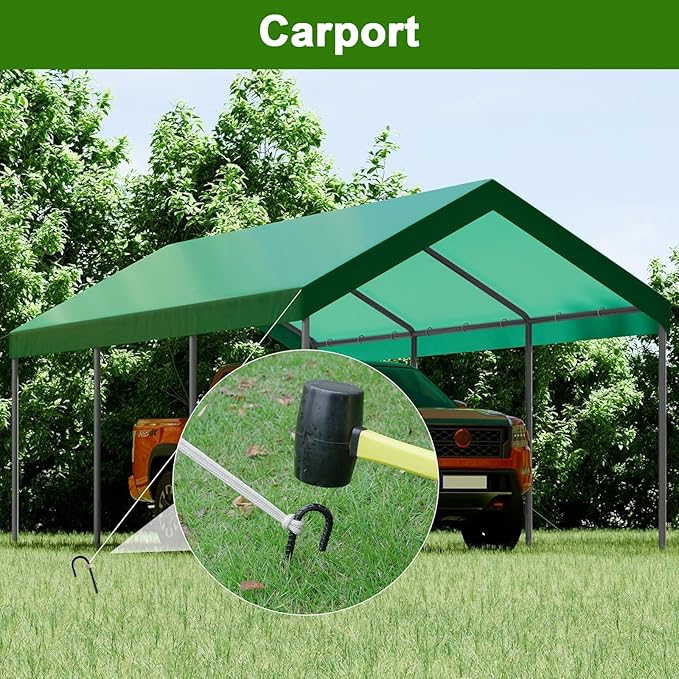 AAGUT Rebar Stakes 16 Inch J Hook Heavy Duty 24 Pack 3/8 Inch Black Coated Metal Steel Ground Anchors Chain Link Fence Stakes for Camping Tent Inflatables Yard Decorations Canopies &amp Swing Set