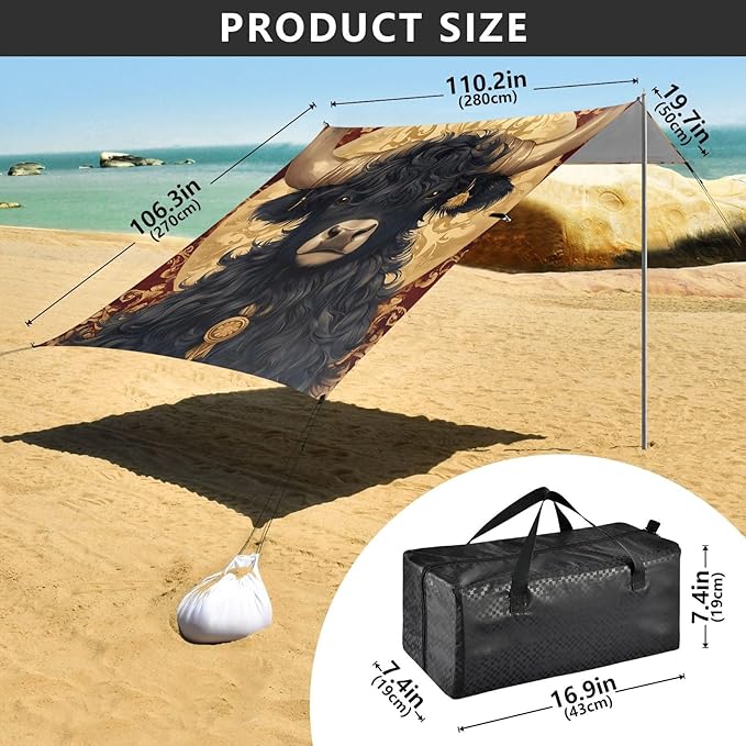Beach Tent Sun Shelter Black Yak Lightweight &amp Easy Setup Beach Shade Canopy for Camping Fishing